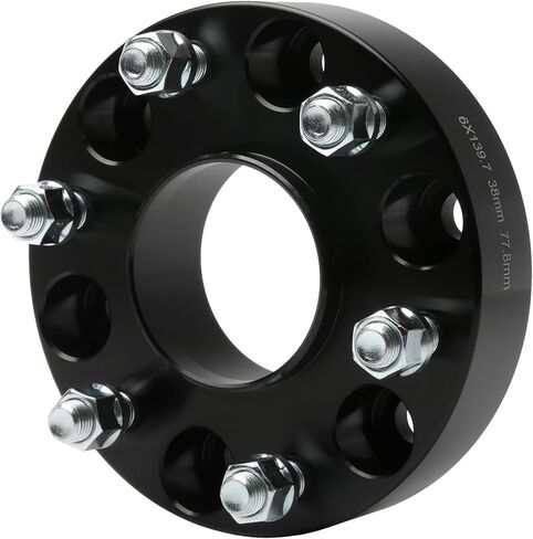 Hubcentric Wheel Spacer Set of 4 Black - 5 Lug 1.5 inches 38mm Real Forged 5x5.5 - Compatible with Chrysler, Dodge Ram 1500 2002-2011, Aspen, Dakota, Durango, 5x139.7mm, 77.8mm Bore, 9/16-18 Studs in Kuwait