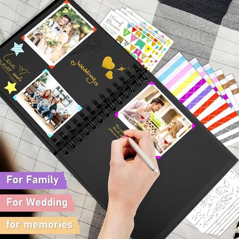 Gotideal 80 Pages Scrapbook Album with 10 Metallic Markers, Black in Kuwait