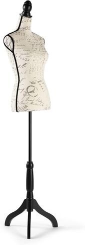 Female Dress Form Mannequin Torso Adjustable Height Mannequin Body with Tripod Stand for Clothing Dress Jewelry Display, Beige Printing in Kuwait