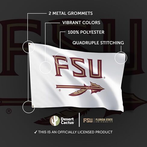 Desert Cactus Florida State University Flag Seminoles FSU Flag Banners 100% Polyester Indoor Outdoor 3x5 feet Flags (Style 3) in Saudi Arabia