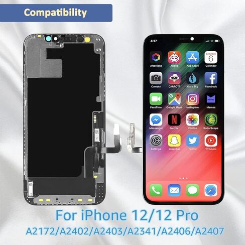 Yodoit for iPhone 13 Pro Screen Replacement OLED Kit FHD COF Display (A2483, A2636, A2639) 3D Touch Digitizer Glass Assembly with Repair Tool 6.1 Inch in Saudi Arabia