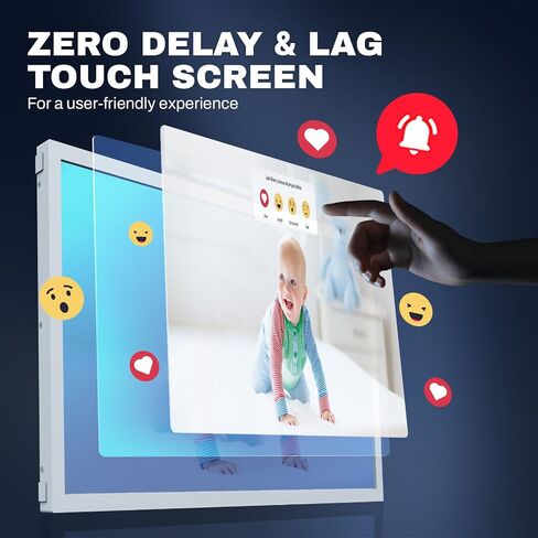 8 Inch WiFi Digital Picture Frame, Arktronic IPS Touch Screen Smart Cloud Photo Frame with 32GB Storage, Wall Mountable, Auto-Rotate, Motion Sensor, Share Photos via App/Email in Saudi Arabia