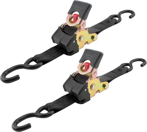 Erickson 34415 Pro Series Black Retractable Ratcheting Tie-Down Strap (Pack of 2, 1" x 10') in Kuwait