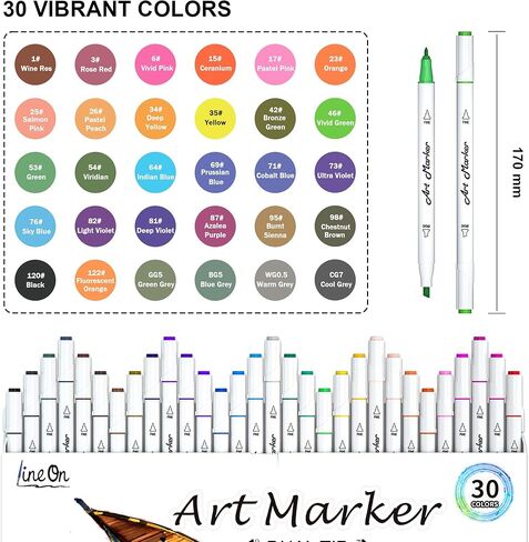 172 Colors Alcohol Based Dual Tip Art Markers, 171+1 Blender Permanent Marker Pens Plus 1 Marker Pad 1 Case Perfect for Kids Adult Artist Coloring Books Drawing Sketching and Card Making in Kuwait