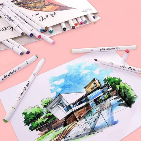 172 Colors Alcohol Based Dual Tip Art Markers, 171+1 Blender Permanent Marker Pens Plus 1 Marker Pad 1 Case Perfect for Kids Adult Artist Coloring Books Drawing Sketching and Card Making in Kuwait