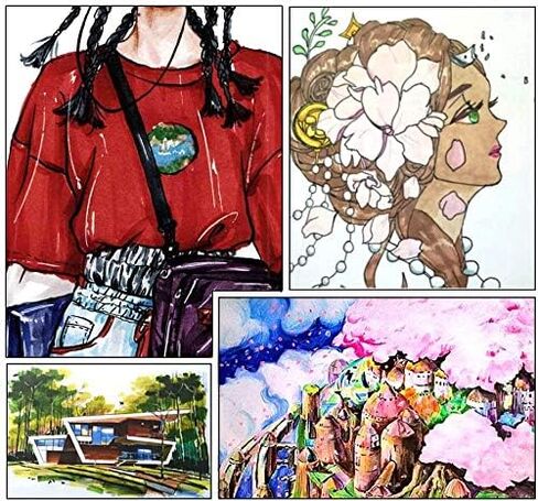 172 Colors Alcohol Based Dual Tip Art Markers, 171+1 Blender Permanent Marker Pens Plus 1 Marker Pad 1 Case Perfect for Kids Adult Artist Coloring Books Drawing Sketching and Card Making in Kuwait