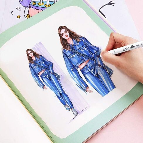 172 Colors Alcohol Based Dual Tip Art Markers, 171+1 Blender Permanent Marker Pens Plus 1 Marker Pad 1 Case Perfect for Kids Adult Artist Coloring Books Drawing Sketching and Card Making in Kuwait