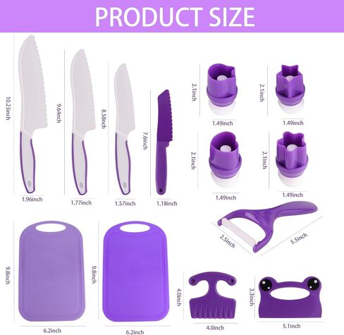 Montessori Knife Set for Real Cooking – Safe Kitchen Tools, Cooking Toys for Ages 4-10, Birthday Gift for Girls & Boys, Educational Cutting Set Christmas in Kuwait