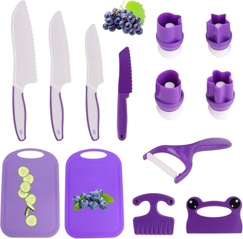 Montessori Knife Set for Real Cooking – Safe Kitchen Tools, Cooking Toys for Ages 4-10, Birthday Gift for Girls & Boys, Educational Cutting Set Christmas in Kuwait
