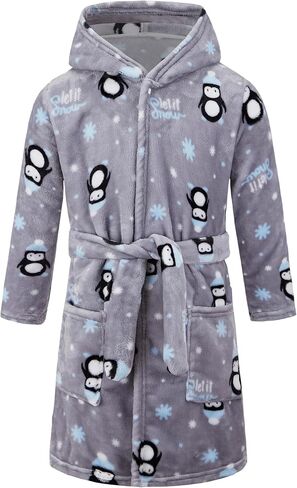 JZLPIN Unisex Baby Hooded Bathrobe Kids Flannel Pajamas Dressing Gown for Boys Girls in Kuwait