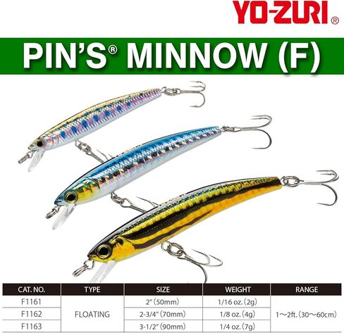 Yo-Zuri Pins Minnow Floating Diver Slide Diving Crankbait in Saudi Arabia
