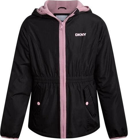 جاكيت شتوي للفتيات من DKNY - سترة أنوراك مبطنة بالصوف القطبي - معطف مقاوم للرياح معزول مقاوم للطقس للفتيات (7-16) in Kuwait