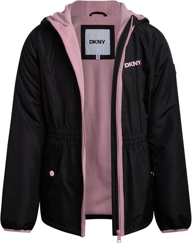 جاكيت شتوي للفتيات من DKNY - سترة أنوراك مبطنة بالصوف القطبي - معطف مقاوم للرياح معزول مقاوم للطقس للفتيات (7-16) in Kuwait