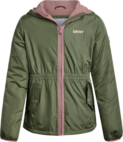 DKNY Girls' Winter Jacket - Polar Fleece Lined Anorak Parka - Weather Resistant Insulated Windbreaker Coat for Girls (7-16) in Kuwait
