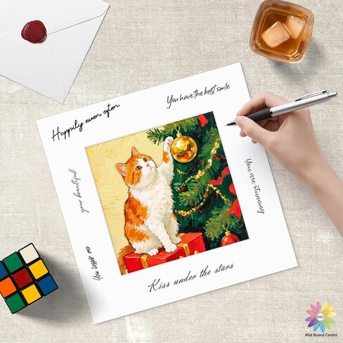Mat Board Center, 8x8 Mix Color Mats for 4x4 Pictures - Pack of 12 in Kuwait