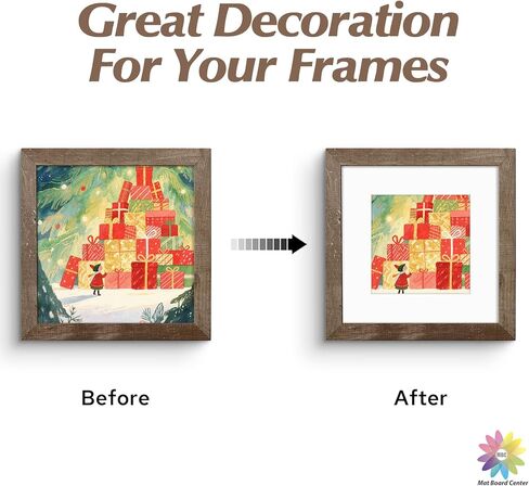 Mat Board Center, 8x8 Mix Color Mats for 4x4 Pictures - Pack of 12 in Kuwait