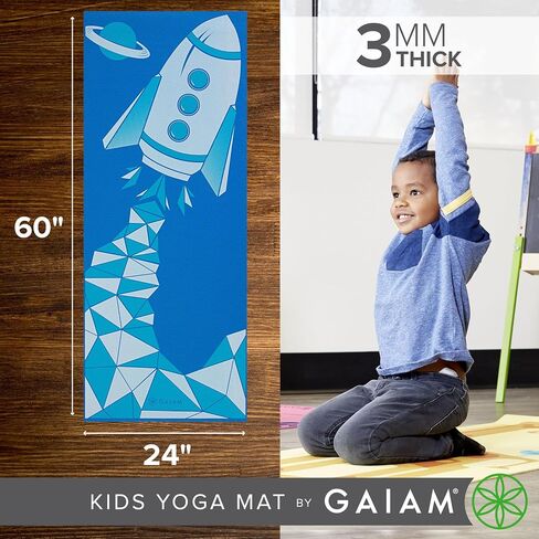 Gaiam Kids Yoga Mat Exercise Mat, Yoga for Kids with Fun Prints - Playtime for Babies, Active & Calm Toddlers and Young Children (60" L x 24" W x 3mm Thick) in Saudi Arabia
