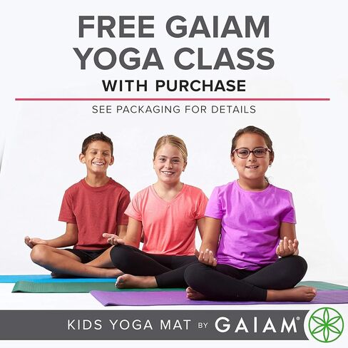 Gaiam Kids Yoga Mat Exercise Mat, Yoga for Kids with Fun Prints - Playtime for Babies, Active & Calm Toddlers and Young Children (60" L x 24" W x 3mm Thick) in Saudi Arabia