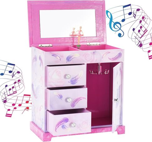 Jewelkeeper Unicorn Musical Jewelry Box with 3 Pullout Drawers, Fairy Princess and Castle Design, Dance of the Sugar Plum Fairy Tune in Saudi Arabia