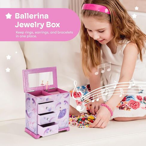 Jewelkeeper Unicorn Musical Jewelry Box with 3 Pullout Drawers, Fairy Princess and Castle Design, Dance of the Sugar Plum Fairy Tune in Saudi Arabia