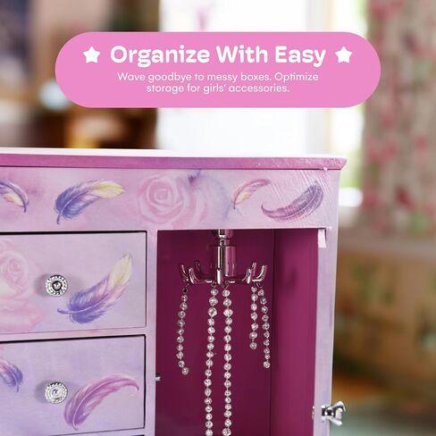 Jewelkeeper Unicorn Musical Jewelry Box with 3 Pullout Drawers, Fairy Princess and Castle Design, Dance of the Sugar Plum Fairy Tune in Saudi Arabia