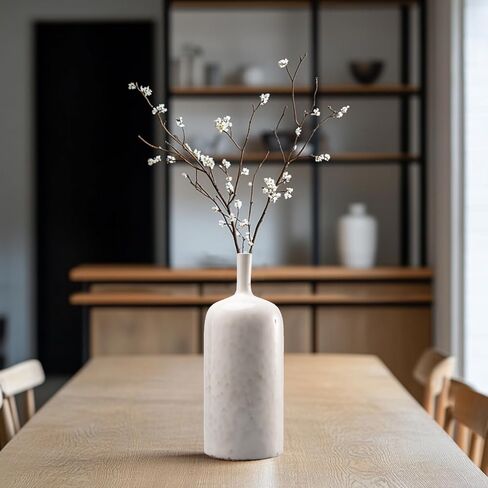 مزهريات سيراميك زرقاء - مجموعة من 2 مزهريات زرقاء حديثة من الزجاج التفاعلي للقطع المركزية، مزهرية فريدة طويلة الرقبة للمدفأة وغرفة النوم والمطبخ Cynkeyee in Kuwait