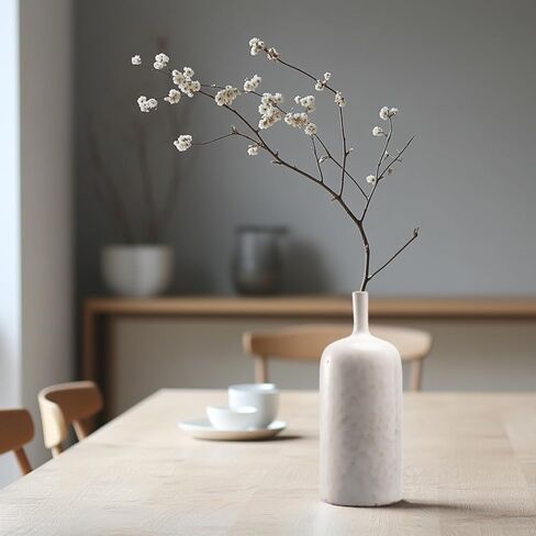 مزهريات سيراميك زرقاء - مجموعة من 2 مزهريات زرقاء حديثة من الزجاج التفاعلي للقطع المركزية، مزهرية فريدة طويلة الرقبة للمدفأة وغرفة النوم والمطبخ Cynkeyee in Kuwait