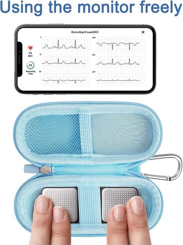 حافظة لجهاز AliveCor Kardia المحمول لمراقبة القلب، حافظة صلبة لجهاز Kardiamobile 6L وKardia Mobile EKG مع صندوق حبوب منع الحمل، حقيبة حمل للسفر EKG لمراقبة القلب in Kuwait