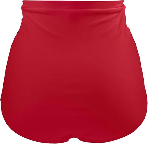 Tempt Me Women's High Waisted Swimsuit Bottom Tummy Control Ruched Bikini Bottom Vintage Swim Bottom Tankini Briefs in Kuwait