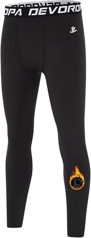 DEVOROPA Youth Boys' Compression Leggings Sports Tights Fleece Lined Thermal Base Layer Pants in Kuwait
