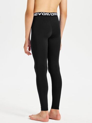 DEVOROPA Youth Boys' Compression Leggings Sports Tights Fleece Lined Thermal Base Layer Pants in Kuwait