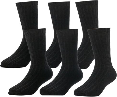 Boys Solid Dress, Uniform Crew Socks Black, Navy and Multi Size Small To Large in Kuwait