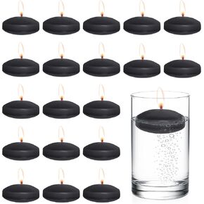 20 Pcs Floating Candles Centerpieces, 1.5 Inch Unscented Floating Candles Small Decoration, Floating Candles Vases for Valentine's Day, Thanksgiving, Wedding (Black) in Kuwait