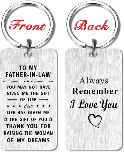 Father In Law Gifts Keychain, Father-in-Law Wedding Gifts from Bride, Thank You Father-in-Law Birthday Gifts Father's Day Key Chain, I Love Father In Law in Saudi Arabia