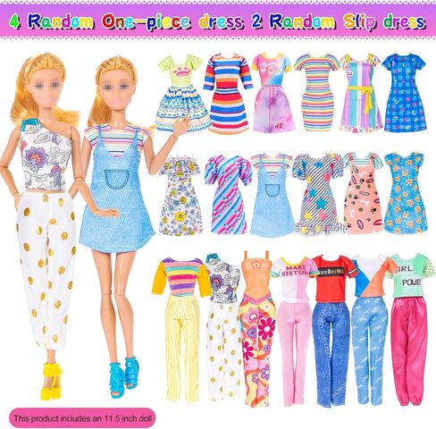 92pcs 11.5 inch Girl Doll with Clothes Accessories and Closet Set Including Long Princess Dress Outfits Shoes Handbags Necklaces DIY Bead Stickers for Design Kit Girl Doll Dress Up (Include Doll) in Kuwait