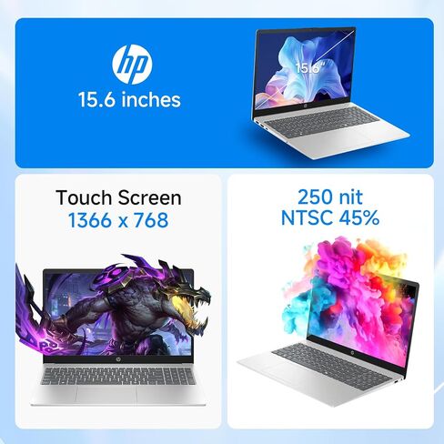 كمبيوتر محمول HP Newest Pavilion بشاشة لمس عالية الدقة مقاس 15.6 بوصة وذاكرة وصول عشوائي سعتها 16 جيجابايت وسعة تخزين 1 تيرابايت SSD، ومعالج Intel Core من النوع C، وHDMI، ونظام التشغيل Windows 11 Home، فضي (متجدد) in Saudi Arabia