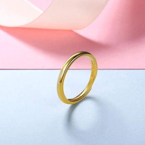 SILVERCUTE Women Cat Ring 925 Sterling Silver 18K Gold Plated Cat on The Moon Cute Wrap Ring Adjustable in Kuwait