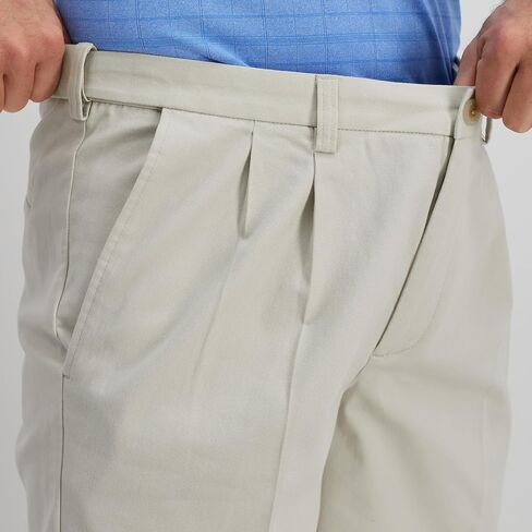 Haggar Men's Cool 18 Pro Straight Fit Pleat Front 4-Way Stretch Expandable Waist Short with Big & Tall Sizes in Saudi Arabia