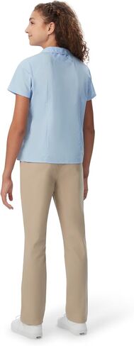 French Toast Peter Pan Collar Short Sleeve Blouse (Girls Standard & Plus Sizes), Blue, in Saudi Arabia
