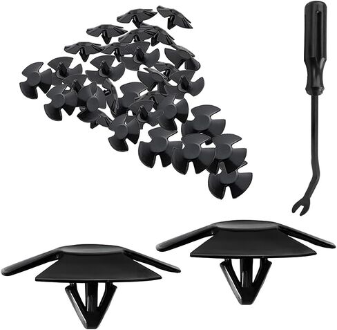 مثبتات عزل غطاء السيارة، 30 قطعة من مشابك تثبيت غطاء المصد مع مزيل قفل واحد، مشبك نايلون عازل للحرارة والصوت لغطاء السيارة، استبدال OEM 4878883AA والمزيد in Kuwait