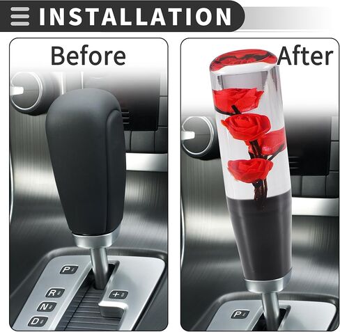 Motoforti Universal Car Gear Shift Knob, Manual Automatic Stick Gear Shifter Knob, Acrylic, Red, 1 Set in Kuwait