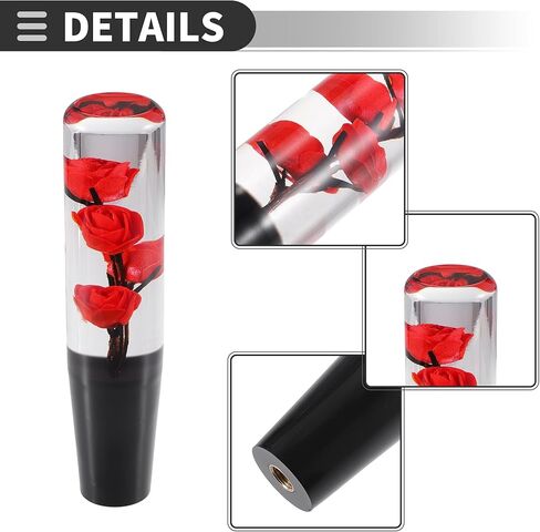 Motoforti Universal Car Gear Shift Knob, Manual Automatic Stick Gear Shifter Knob, Acrylic, Red, 1 Set in Kuwait