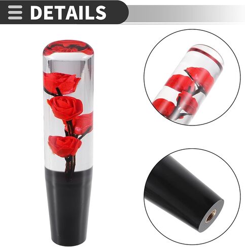 Motoforti Universal Car Gear Shift Knob, Manual Automatic Stick Gear Shifter Knob, Acrylic, Red, 1 Set in Kuwait