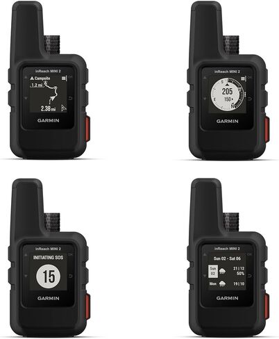 جهاز اتصال Garmin inReach Mini 2 عبر الأقمار الصناعية، تصميم متين وخفيف الوزن، نظام تحديد المواقع المحمول محمول للمشي لمسافات طويلة، حزمة جهاز مراسلة نصية ثنائية الاتجاه مع ملحقات (أحمر لهب) in Saudi Arabia
