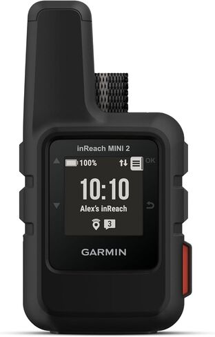جهاز اتصال Garmin inReach Mini 2 عبر الأقمار الصناعية، تصميم متين وخفيف الوزن، نظام تحديد المواقع المحمول محمول للمشي لمسافات طويلة، حزمة جهاز مراسلة نصية ثنائية الاتجاه مع ملحقات (أحمر لهب) in Saudi Arabia