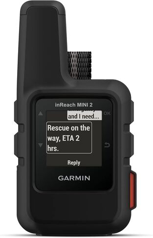 جهاز اتصال Garmin inReach Mini 2 عبر الأقمار الصناعية، تصميم متين وخفيف الوزن، نظام تحديد المواقع المحمول محمول للمشي لمسافات طويلة، حزمة جهاز مراسلة نصية ثنائية الاتجاه مع ملحقات (أحمر لهب) in Saudi Arabia