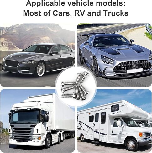 License Plate Screws Kits, Black Anti Theft Mounting Hardware for Car Tag Plate Frames Covers, M6 (1/4") Tamper Proof Screws, Fastener Nut, Caps Cover for Front Rear Frame Holder Mounting in Kuwait