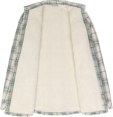 ThCreasa Womens Sherpa Lined Flannel Jacket with Hand Pockets, Plaid Button Down Fuzzy Shirt Jackets in Kuwait