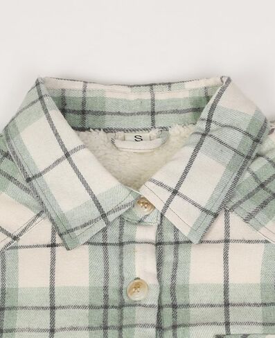 ThCreasa Womens Sherpa Lined Flannel Jacket with Hand Pockets, Plaid Button Down Fuzzy Shirt Jackets in Kuwait