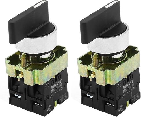 uxcell a14090200ux0565 ZB2-BE101 SPDT 2NO 4 Terminal 3-Position Rotary Selector Switch AC600V 10A in Saudi Arabia